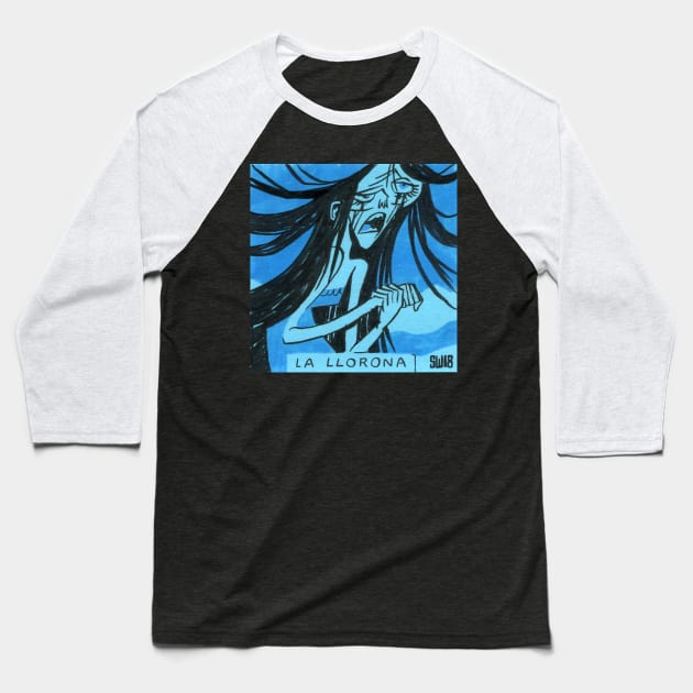 La Llorona Baseball T-Shirt by washburnillustration